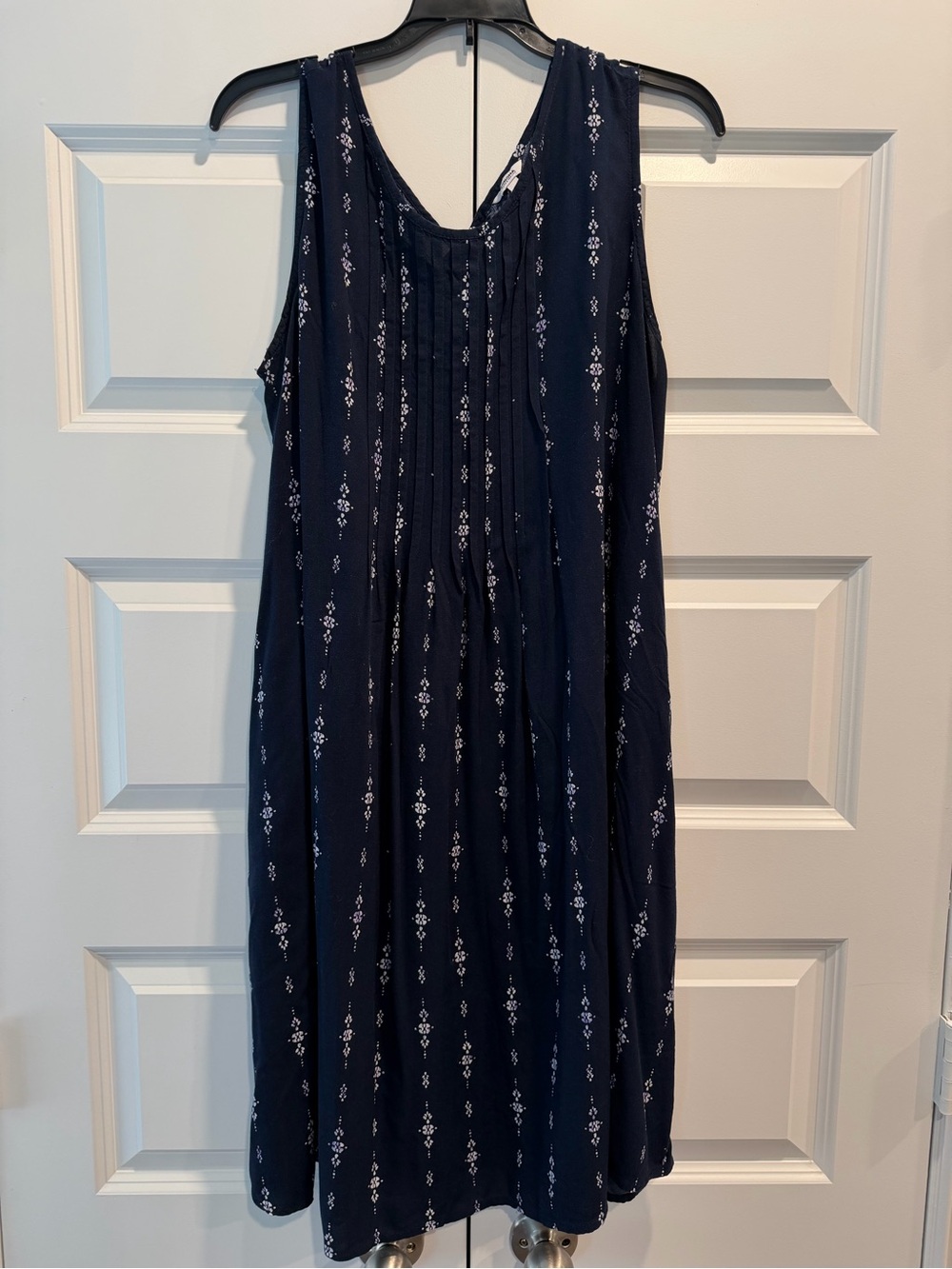 Sonoma Navy Sleeveless Printed Casual Midi Dress